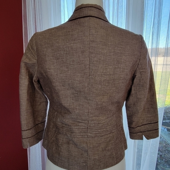 EUC Coldwater Creek 3/4 Sleeve Linen Blazer Size 4P - Picture 3 of 12